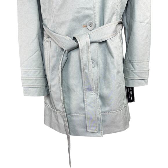 Isaac Mizrahi Live! Water Resistant Trench Coat Lining and Hood Desert Sage XL - Picture 11 of 16